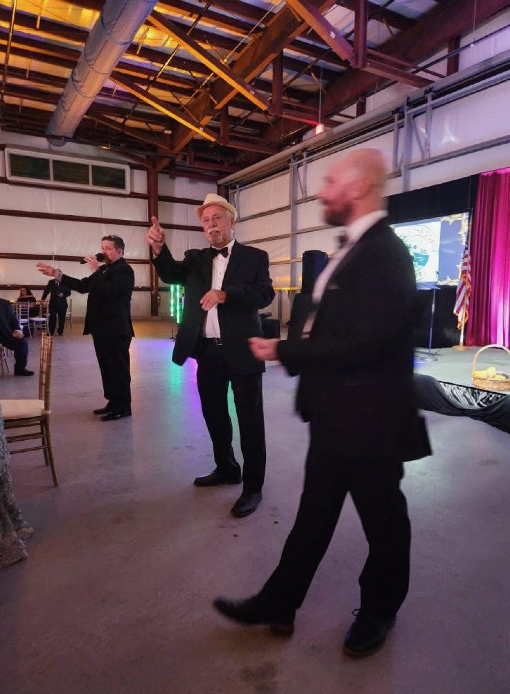 Larry giving the raffle speech for the restored rocket at the gala